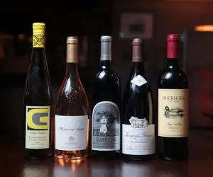 assorted wine bottes 