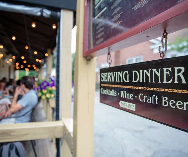 patio dining on Main Street available in summer and fall